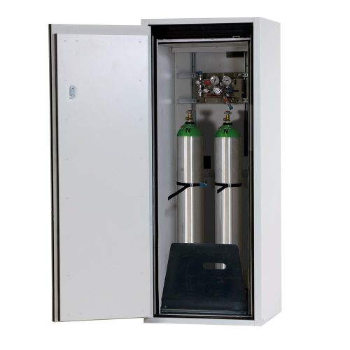 asecos® Gasflaschenschrank G-ULTIMATE-90 WD, mit Flaschenhalter, HxBxT 1.450 x 598 x 615 mm, für 2 x 10 Liter Flaschen