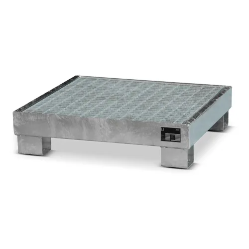Bauer® Auffangwanne aus Stahl, für 4x 60-Liter-Fass, Auffangvolumen 61 l, inkl. Gitterrost, feuerverzinkt