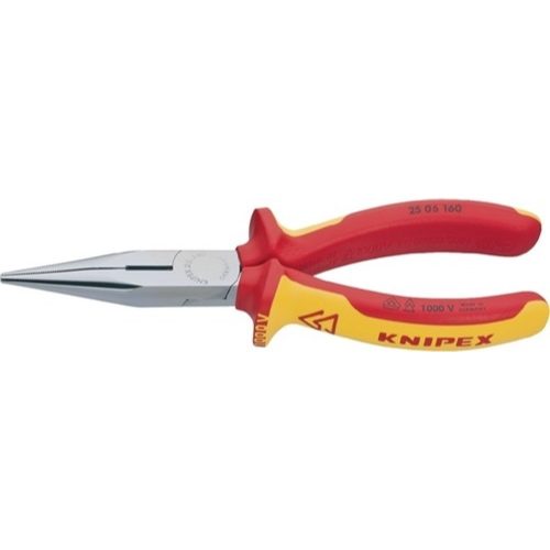 Knipex, Knipex 25 06 160 VDE Flachrundzange Gerade Chrom-Vanadium Elektrostahl 160 mm