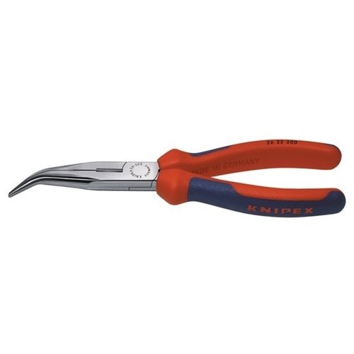 Knipex, Knipex 26 22 200 Werkstatt Flachrundzange 40° gebogen Vanadium Elektrostahl 200 mm