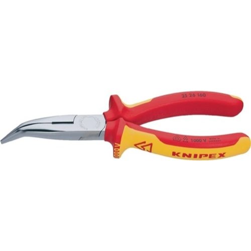 Knipex, Knipex 25 26 160 VDE Flachrundzange 40° gebogen Chrom-Vanadium Elektrostahl 160 mm