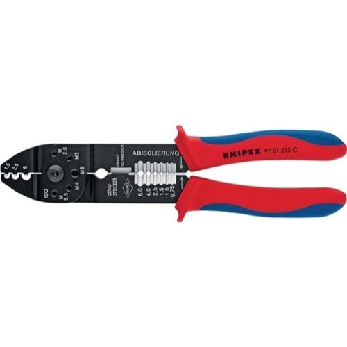 Knipex, Knipex 97 21 215 C Crimpzange 1 Stück Unisolierte Kabelschuhe, Unisolierte Kabelverbinder 0.5 bis 6 mm²