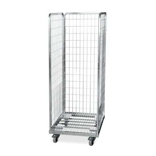undefined, Stahlrollbehälter 600 x 600 mm mit 2 Seitenwänden und 1 Rückwand