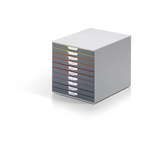 DURABLE, DURABLE Schubladenbox Varicolor 10 -C4 7610/27 farbige Griffe, 10 Schubladen