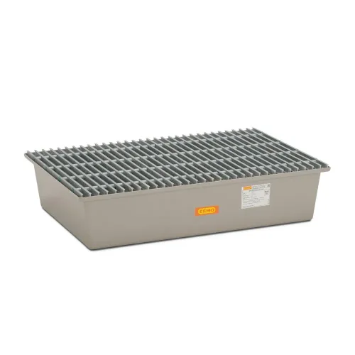 CEMO, GFK-Auffangwanne 220/2 CEMO, 220 l Auffangvolumen, B 1280 x T 850 x H 290 mm, mit GFK-Gitterrost
