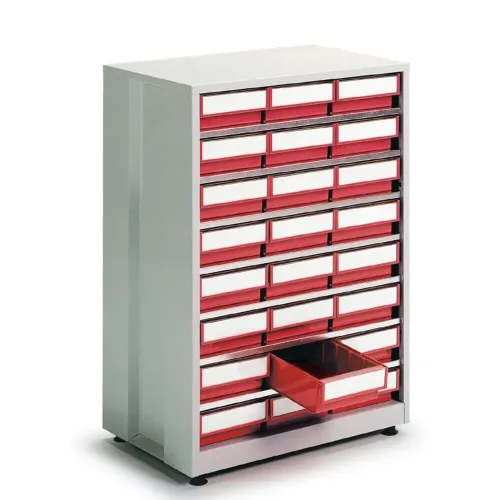 Treston, Schubladenregal, mit 24 Schubladen, rot