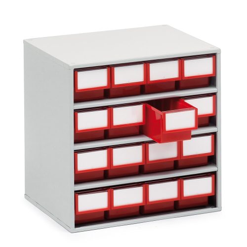 Treston, TRESTOn Schubladenmagazin 1630, 16 Schubladen, T 300 mm, rot