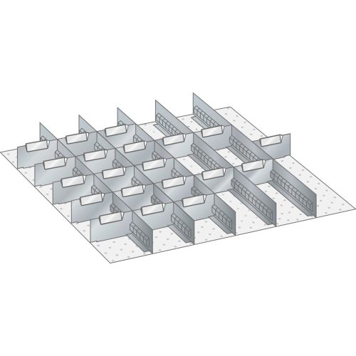 Lista, Schubladeneinteilungsmaterial-Set, 5 Schlitzwände und 20 Trennbleche, 25-teilig, für Fronthöhe 75 mm LISTA