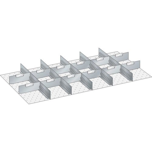 LISTA Set Schlitzwände und Trennbleche 54x27E, (BxT) 918x459mm, 5 Schlitzwände, 12 Trennbleche, für Fronthöhe 200mm