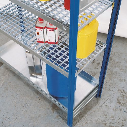 Lagerebene für asecos® Gefahrstoffregal, für gewässergefährdende Flüssigkeiten, Breite 1.360 mm