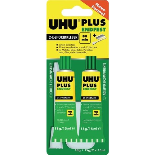 UHU, UHU Kraftkleber Permanent ENDFEST Flüssig Transparent 2 x 15 ml 45670