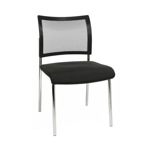 TOPSTAR, Topstar Visit Net conference chair Black/Chrome-plated without armrests, New - Perfect for office and reception