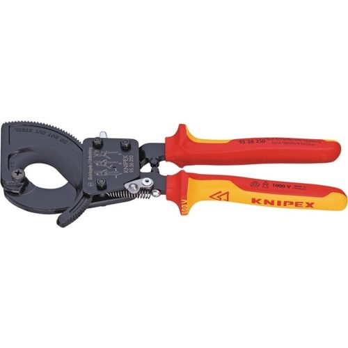 Knipex, Knipex 95 36 280 Ratschen-Kabelschneider Geeignet für (Abisoliertechnik) Alu- und Kupferkabel, ein- und mehrdrähtig 52