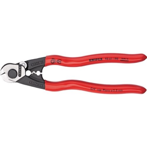 Knipex, Knipex 95 61 190 Drahtseilschere Geeignet für (Abisoliertechnik) Alu- und Kupferkabel, ein- und mehrdrähtig, mittelharte