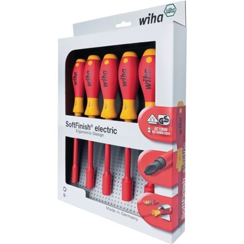 Wiha, Wiha Wiha SoftFinish electric 322 - Schraubendrehersatz VDE Schraubendreher-Set 5teilig Außen-Sechskant