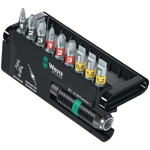 Wera, Wera Bit-Check 12 BiTorsion 1 05057420001 Bit-Set 12teilig Kreuzschlitz Pozidriv, Kreuzschlitz Phillips, Innen T-Profil