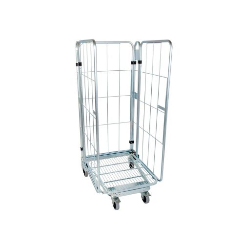 kaiserkraft, kaiserkraft Rollbehälter, nestbar, 3-seitig, mit Gitterboden, HxBxT 1660 x 729 x 818 mm, ab 5 Stk