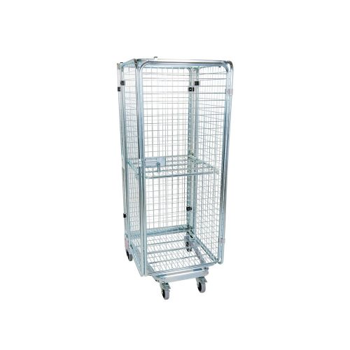 Anti-Diebstahl-Behälter, mit Stahlboden, nestbar, Höhe 1.880 mm, mit Zwischenboden
