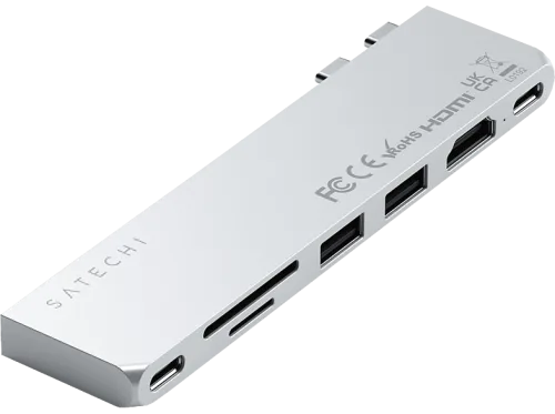 Satechi, Satechi - Usb-c Hub, Dual USB-C Hub für M1/M2 MBP (ab 2021/MBP 2017-2020), Silber