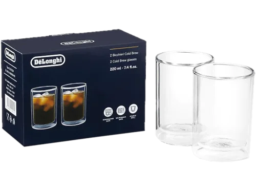 De'Longhi, De'Longhi Delonghi Doppelwandige Cold Brew Gläser, 220 ml, 2erSet DLSC324
