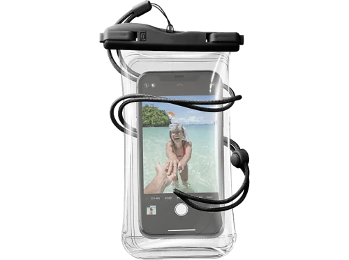 CELLULARLINE, Cellularline Fenstertasche Universal Universal Transparent, Schwarz Mit Handschlaufe, Mit Umhängeschlaufe, Wasserdicht