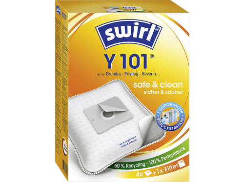 Swirl, Swirl Staubfilterbeutel Y 101 AirSpace® Weiß 4 Stück