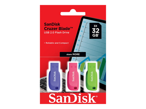 SanDisk, SanDisk - Cruzer Blade (3-Pack), USB-Stick 2.0, 32 GB