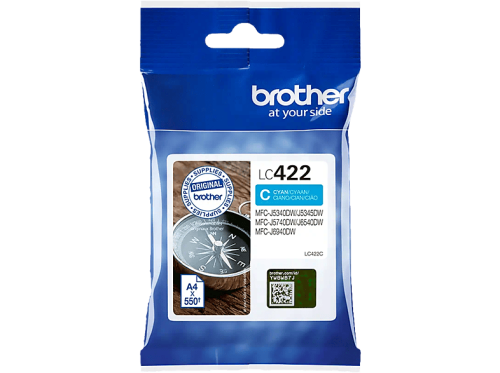 Brother, BROTHER Tintenpatrone cyan LC-422C MFC-J5340 550 Seiten