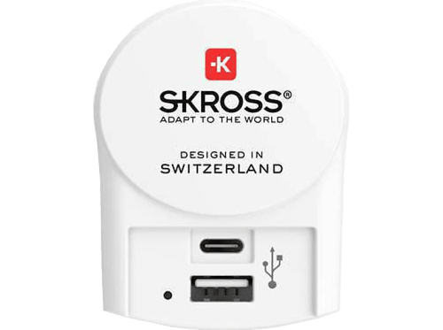 SKROSS, SKROSS Pro World Travel+ Welt-Reiseadapter – weiss