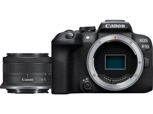 CANON EOS R10 Body + RF-S 18-45mm F4.5-6.3 IS STM - Systemkamera Schwarz