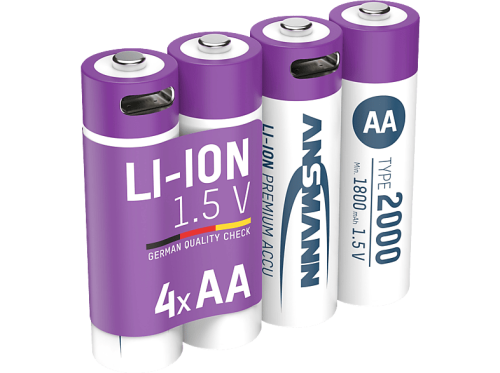 ANSMANN, Ansmann USB-C® Akku Li-Ion 2000 mAh 1.5 V 4 St.