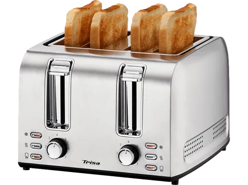 Trisa, Trisa Toaster "Toast 4 All Edelstahl" 4 Schlitze für 4 Scheiben 1500 W