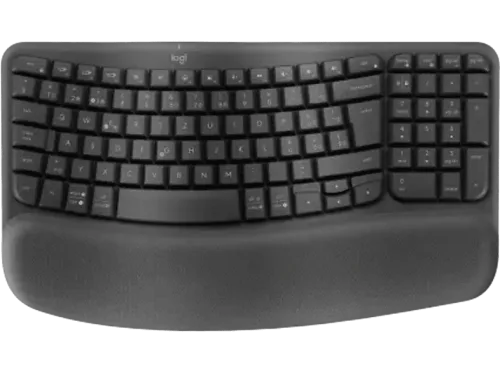 Logitech, Logitech Wave Keys Ergo - GRAPHITE - CH Kabellose Tastatur 920-012289 – Tastatur/Keyboard – grafit