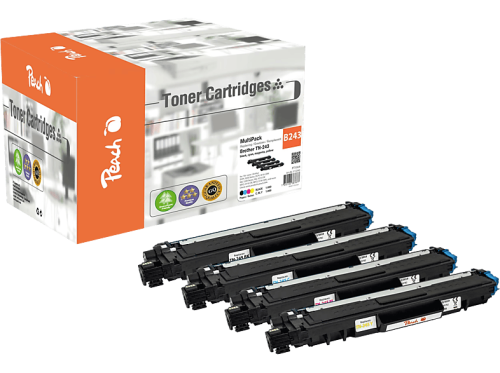 Peach, Peach B243 4 Toner (bk, c/m/y) ersetzt Brother TN-243 für z.B. Brother DCPL 3550 CDW, Brother MFCL 3730 CDN, Brother MFCL 3750 CDW