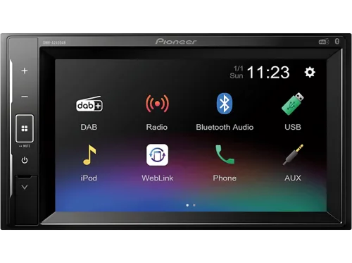 Pioneer, Pioneer DMH-A240DAB Doppel-DIN Moniceiver Anschluss für Lenkradfernbedienung, Anschluss für Rückfahrkamera,