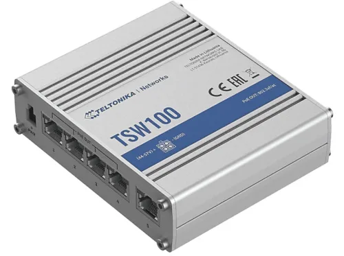 Teltonika, TELTONIKA TSW100 Industrial Switch Unmanaged PoE+ Gigabit