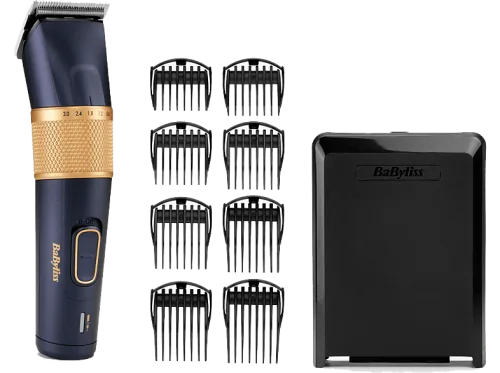 Babyliss, BaByliss Haarschneider "Lithium Power Haarschneider E986E mit Karbon-Titanium-Klingen" 8 Aufsätze Lithium-Ionen-Akku für lange Laufzeit, 45 Schnittlängen