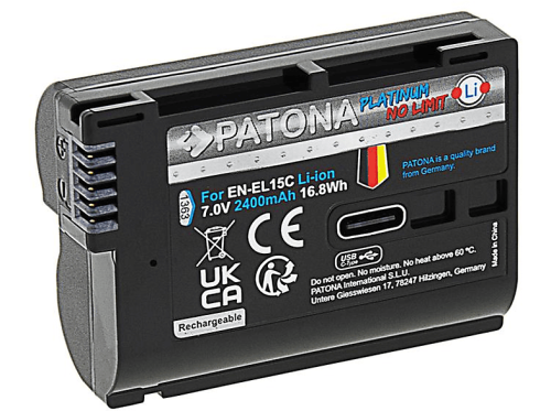 Patona, Patona, Akku Li-ION Foto, Patona Platinum Akku Nikon ENEL15C USB-C, Produkte & Wohnen