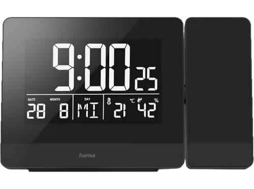 HAMA 186332 Plus Charge Projektionswecker, Schwarz