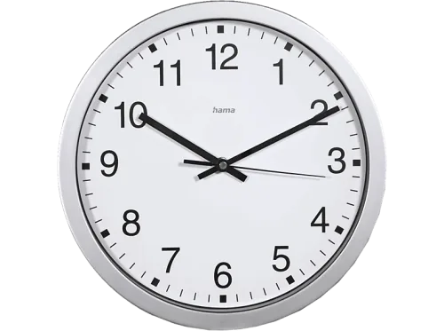 Hama, hama 00185870 Wanduhr Mallorca, Ø 30 cm, Silber