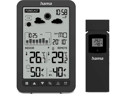 Hama, Hama Funkwetterstation "Ko Samui" () Wetterstation mit Aussensensor, Funk und Wecker