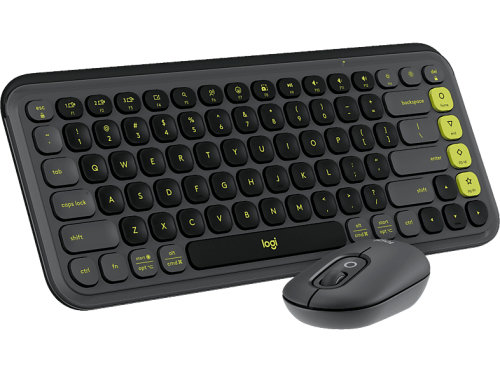 LOGITECH POP Icon Combo, Tastatur & Maus, Kabellos, Grafit und Grün