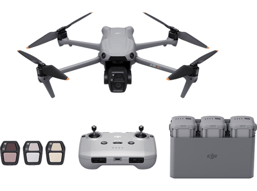 dji, DJI Air?3S (RC-N3) Fly More Combo Kameradrohne, Grau/Schwarz/Orange