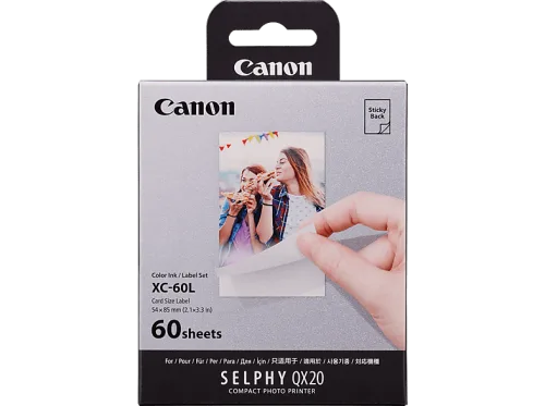 Canon, CANON Farbtinte/Kleberset 54x85mm XC-60L Selphy QX20 60 Blatt