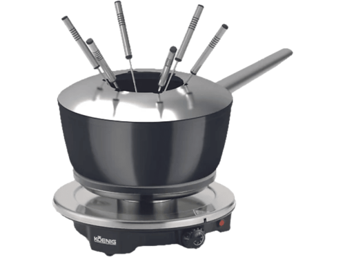 Koenig, KOENIG Fondue "One for All 8 Teile, Chrom/Schwarz"