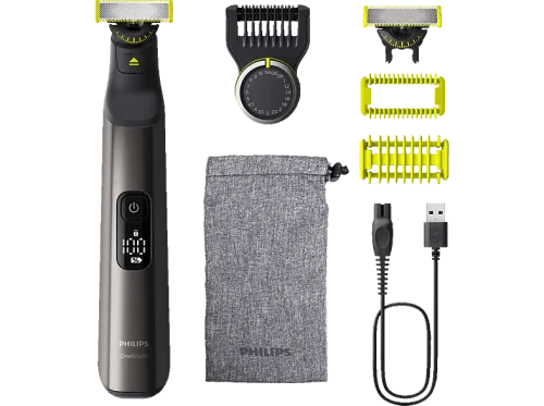 Philips, Philips OneBlade Pro 360 Körperhaartrimmer, Präzisions Trimmer, Rasierer Chrom