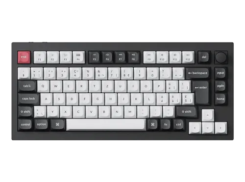 KEYCHRON Q1 HE QMK (CH) Wireless, Gaming-Tastatur, Magnetisch, 2,4 GHz/Bluetooth 5.2/Kabelgebunden, Carbon Black