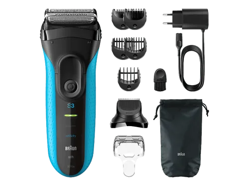 Braun, Braun Elektrorasierer "Series 3+ 3010BT" 6 Stk. Aufsätze 3 flexible Klingen, effizienter MicroComb Mitteltrimmer
