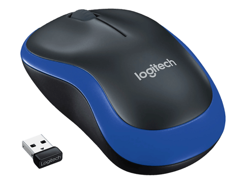 Logitech, Logitech Kabellose Ergonomische Maus Beidhändig M185 Blau
