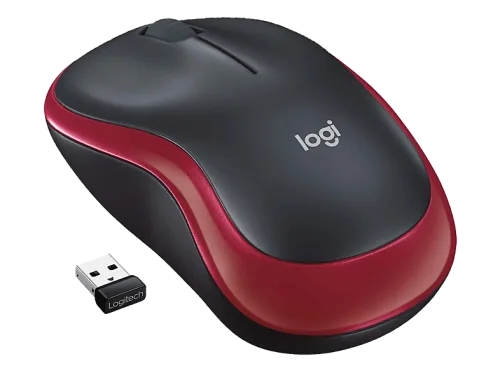 Logitech, Logitech M185 Maus Funk Optisch Rot 3 Tasten 1000 dpi